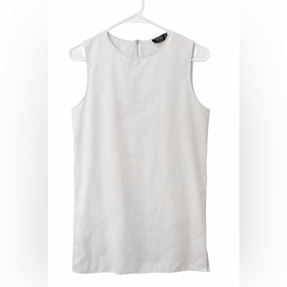 REFKA BASIC Sleeveless White Short Dress Top Minimalist Layering Women’s Size 6